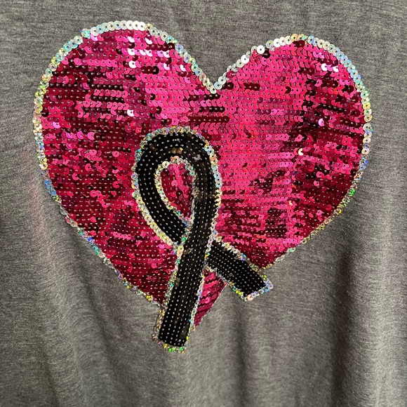 Torrid Gray Size 3 Breast Cancer Awareness Gray Graphic Tee NWOT - Picture 7 of 7